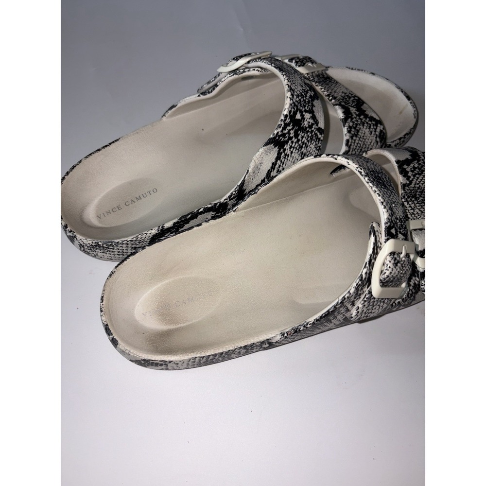 Vince Camuto snakeskin slide sandals double-buckle strap design Size 11 - Picture 3 of 5